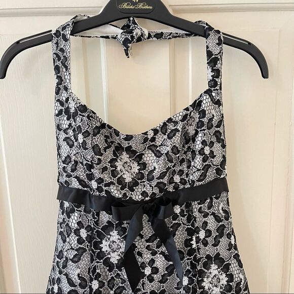 Cache Black & White Lace Tulle Cocktail Dress 6 NWT - Picture 4 of 5